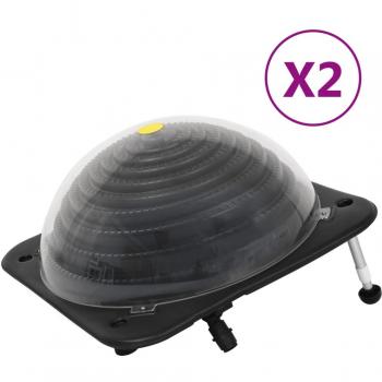 Chauffage solaire de piscine 2x 75x75x36 cm PEHD Aluminium