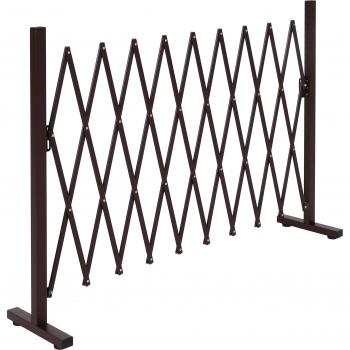 Valla de Seguridad en Aluminio HWC-K56 – Sistema de Pivotado Telescópico 103x36 a 265x31 cm, Color Marrón