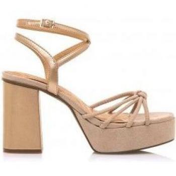 Mustang sandalias de tacón mujer sindy beige con cierre hebilla