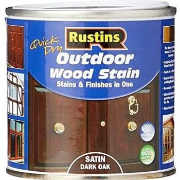 Rustins ESDO500 Satin Wood Finish for Outdoor Use, Dark Oak, 500 ml