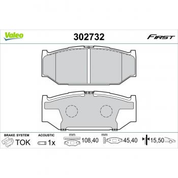 Valeo 302732 Pastiglie freno set completo