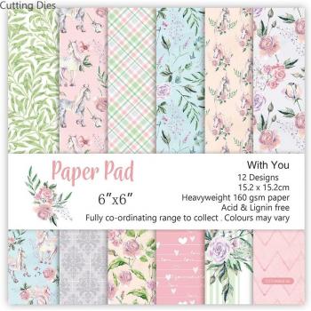 12 Sheets Decorative Flower Pattern Paper for DIY Crafts