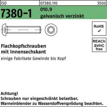 Flachkopfschraube M8x8 galvanisch verzinkt