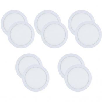 10 Downlights Easy Circular LED 3000 K on/off Ø30 cm, color blanco (Forlight)