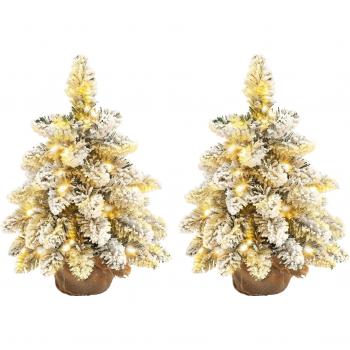 SnowFleck Mini Tree Set – 1.5 ft Battery Operated Christmas Decor