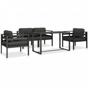 VidaXL 5-teiliges Garten-Sofaset mit Kissen Aluminium Anthrazit