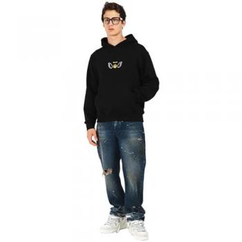 BARROW Patterned Logo Pocket Spirit Hoodie Size L