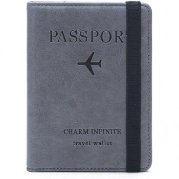8-Color RFID Travel Passport Holder Wallet - Unisex Multifunctional Credit Card Organizer with Elastic Band