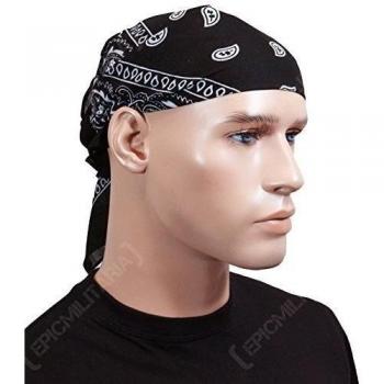 Gemustertes schwarzes Halstuch Bandana 54,5 x 54,5 cm