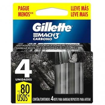 Refil Gillette Mach3 Carbono 4 Unidades - Economia Garantida