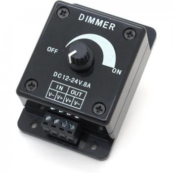 Variateur de lumière noir avec réglage de la luminosité 12/24V 8A