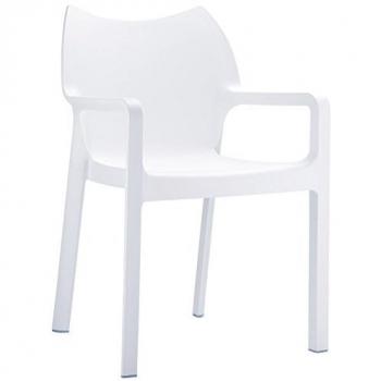 Fauteuil extérieur 'VIVA' - ALTEREGO - Blanc - Plastique contemporain