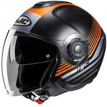 HJC i40N Dova Casco Jet - Negro Naranja Plata (S)