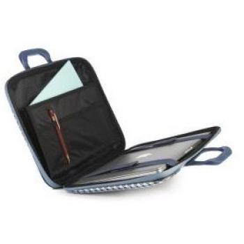 Borsa Portacomputer Pied de Poule Blu Scuro 15.6