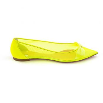 Christian Louboutin Sunshine Yellow Mesh Ballerinas - Size 8 US