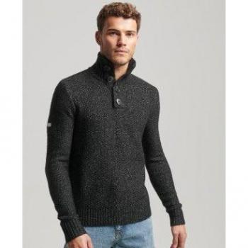 Superdry Maglione Collo Alto Crunchy Button Nero S