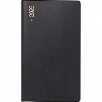 Rido/idé 7012112905 Taschenkalender Modell TM 15 (2025)| 1 Seite = 1 Woche| A6| 112 Seiten| Kunststoff-Einband| schwarz