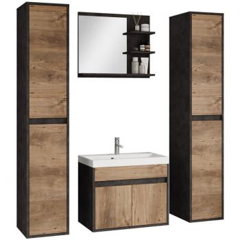 Bagno Sarasota 169 Matera Grigio e Castagna Set Elegante
