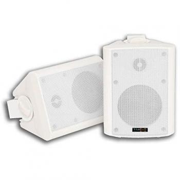 E-Lektron EWL4P Wetterfester Stereo Lautsprecher 4 Paar mit Wandhalterungen - Weiß