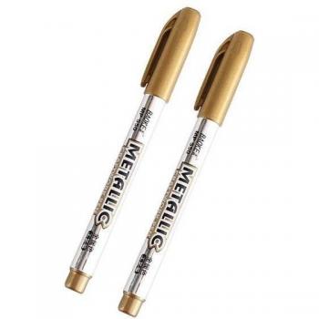 Stylos marqueurs or et argent, fournitures de dessin, lot de 2