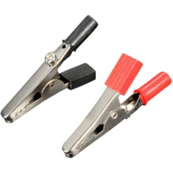 55MM Metal Alligator Clips for Electrical Testing - Black and Red with Plastic Boot (1 or 10 pcs)