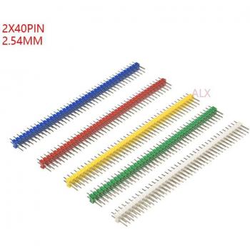 Conector Macho Doble Fila 2X40 PIN 2,54mm (10 Unidades) para Placa PCB y Arduino