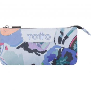 Estuche escolar Totto de tres divisiónes y estampado floral