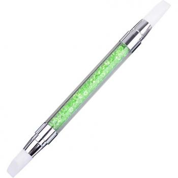 Lápiz para decoración de uñas, doble cabeza, acrílico y silicona, punta de flor, acero inoxidable, 1 unidad
