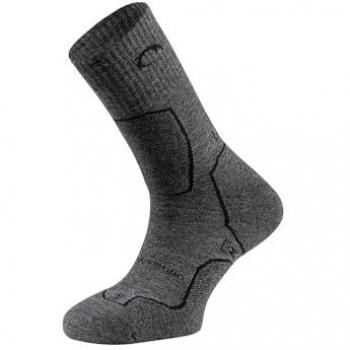Lurbel Posets Five Calcetines Medios de Montaña Unisex, Térmicos, Sin Costuras, Anti-Ampollas, Color Gris/Negro, Tamaño S (36/38)