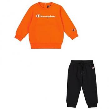 Chándal Deportivo Naranja con Pantalón Negro para Bebés