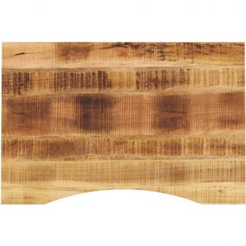 VidaXL Desk Top with Curve 90x60x2.5 cm Solid Wood Rough Mango