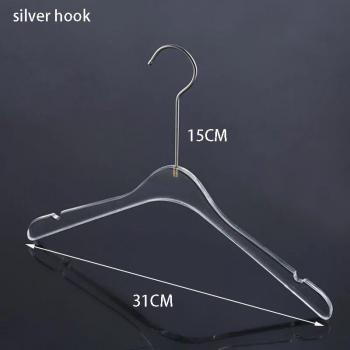5 Pcs Transparent Acrylic Clothes Hanger with Gold Hook