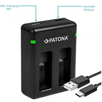 Patona Dual-Ladegerät AABAT‑001 – Kompatibel mit GoPro Hero 5, 6 und 7 (Akku)