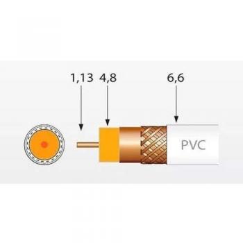 Televes Cable coaxial T100 PLUS PVC blanco