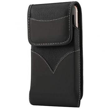 Funda de Nylon DFV mobile para Cinturón con Clip Metálico y Giratorio para OnePlus Nord N100 (2020) - Negra
