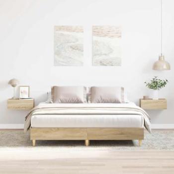 VidaXL Bed Frame No Mattress Sonoma Oak 150x200 cm King Size Engineered Wood
