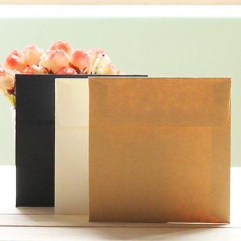10pcs Mini 10x10cm Black Kraft Paper Envelopes