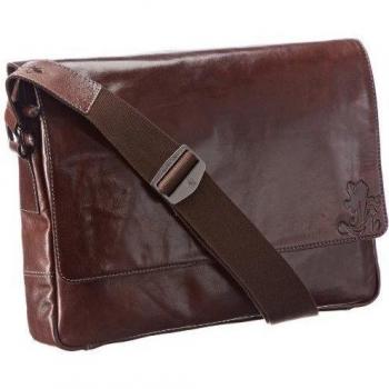 Otto Kern Umhängetasche - Bolso de hombro de cuero unisex, color marrón, talla 35x26x8 cm