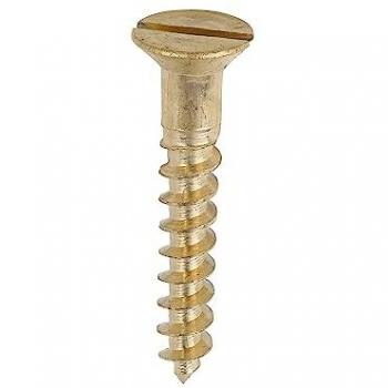 Solid Brass Countersunk Timber Screws (Slot) – 10 × 1 1/4
