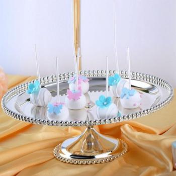 12-Inch Silver-Plated Metal Cake and Fruit Stand