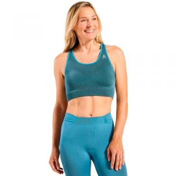 Odlo Inseamless Ceramicool Medium Impact Sports Bra Provincial Blue Melange XS