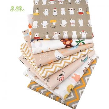 7-Piece Cartoon Series Printed Twill Cotton Fabric Set for Baby & Children