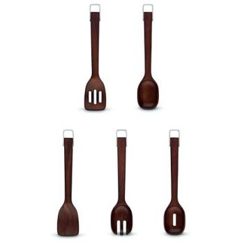 Five-Tool Acacia Wooden Utensil Collection