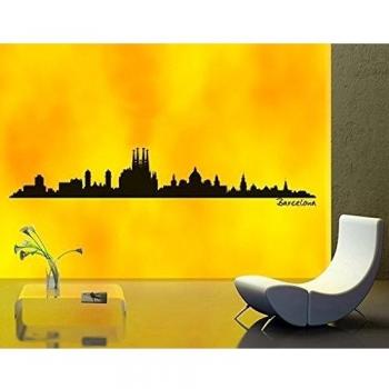 Sylvia Freidler WTD SF482 Barcelona Skyline - Adhesivo Decorativo para Pared