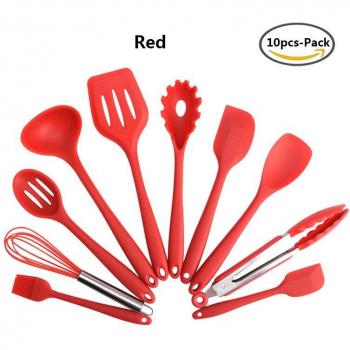Silicone 10‑Piece Kitchen Tool Set – Heat‑Resistant, Non‑Stick Utensils