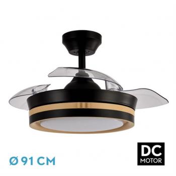 Brisa Negra-Madera 48W Ventilador de Techo con Temperaturas Ajustables