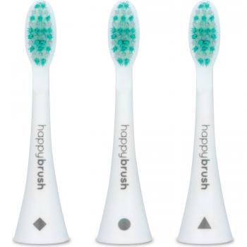 Happybrush VIBE 3: 3 unidades, cabezales blancos y menta