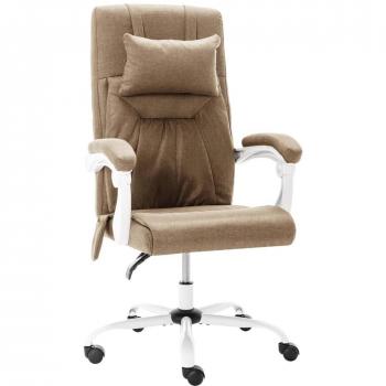 VidaXL Komfortabler Massage-Bürostuhl Taupe mit Stoffbezug