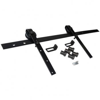 Herraje Puerta Corredera Granero Kit Completo 2 M 30 X 5 Mm Negro Estebro