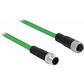 Cable de red M12 4 Pin D-codificado macho a hembra TPU 1 m - Delock 85433
